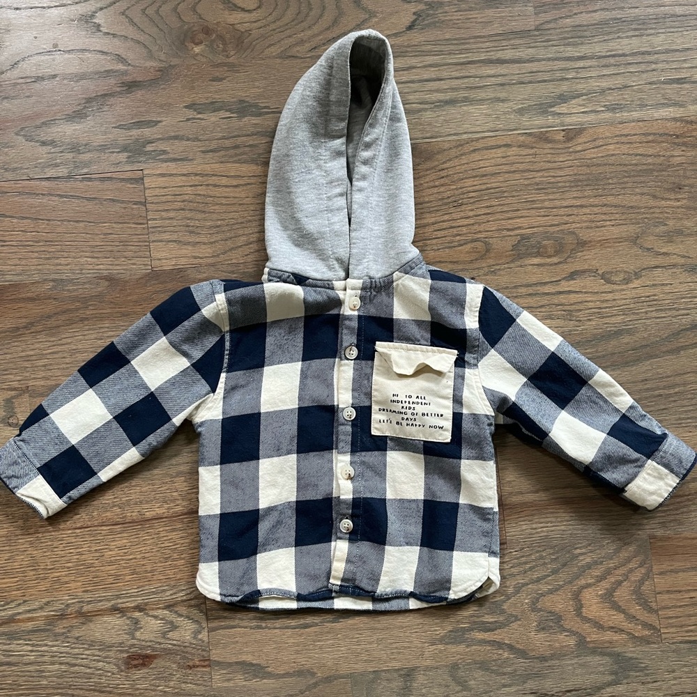 Zara Toddler Boy Long Sleeve Button Up Shirt - Size 12-18 Months